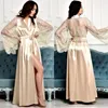 Wraps Champagne Bridal Robes spets Silk Satin Wedding Sleepwear Bathrobes Nightrowns Long Robe Women Boudoir Dresses Kimono