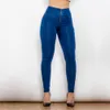 Shascullfites Melody Jean skinny extensible bleu foncé pour femme vintage taille haute à enfiler extensible