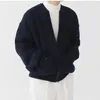 Men's Sweaters 2022 Autumn New Men Knitwear Korean Version Loose Solid Color Outer Wear Cardigan Sweater Boutique Cloing Simple Style G221018