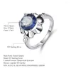 Cluster ringen Gem's Ballet Mystic Topaz Iolite Blue Natural Gemstones Real 925 Sterling Silver Women Gift Wedding verloving Sieraden