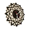 Väggklockor lotus blommor mandala trä konstklocka för yogastudio daisy blommig medling heminredning tyst non ticking klocka