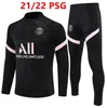 21 22 23 24 Survêtement de maillot de football PSG MBAPPE 2021 2022 2023 Survêtement Paris de style classique Demi-pull Manches longues SERGIO RAMOS VERRATTI ICARDI football pour enfants adultes