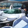인테리어 액세서리 다기능 자동차 침대 수정 공동 부채 수면 캠핑 휴대용 접이식 뒷좌석 여행