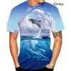 Camisetas masculinas 2022 Produto Moda de animais Dolphin 3D Camiseta