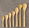 8 storlek små bambu skedar naturliga eeo-vänliga mini honungsked kök mini-kaffe tesked barn glass scoop 9-16 cm sn6842