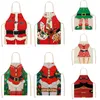 Parent-child Kitchen Apron Merry Christmas Printed Sleeveless Cotton Linen Aprons for Kids Men Women Home Cleaning Tools