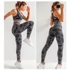 Set attivi 2 pezzi Tuta da yoga Set da palestra senza cuciture Plus Size Donna Fitness Sport Reggiseno Top Leggings Pantaloni