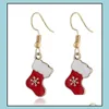 Dangle Chandelier Earring Necklace Christmas Decor Santa Claus Eardrop Pendant For Home Navidad Ornament Xmas Gift Gb1367 Drop Del Dhece