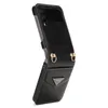 Fashion Phone Cases For Samsung Z Flip 4 3 Back Leather Case Cover With Rope Shoulder Straps Skin Sensation