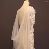 Wraps High Quality Pearls Wedding Bolero Lace Long 2.5 Meters Bridal Cape With Edge White Ivory Bride Jacket Accessories