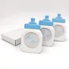 50 Stück klassische blaue Babyflaschen-Fotorahmen für Babypartys, Geburtstagsparty-Dekoration, Tischkartenhalter