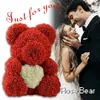 Drop Big Red Teddy Rose con cuore Matrimonio Fiore Decorazioni artificiali Regali per la festa della mamma per le donne Regalo di San Valentino 220425