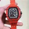 Luxury Mens Mechanics Watches armbandsur Business Transparent McLaren Machinery Mens Titta på kolfiber Vinfat Multifunktionell c