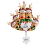 クリスマスの装飾2〜5のかわいい鹿のホリデーギフトの家吊りペンダントの装飾のパーソナライズされたトナカイ家系図飾り