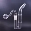 Pipe à eau pour fumer à la main Bong Bubbler Ashcatcher Narguilés embout incurvé de 14 mm Adaptateur de crochet en J pour Dab Rig Bong avec tuyau de brûleur à mazout en verre mâle