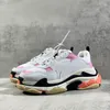 Men's and women's casual shoes top triple-s 17FW Paris light blue pastel black gray white pink orange multicolor upscale men's dad brand sneakers 2022