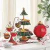 Decorazioni natalizie Snack Stand Food Vassoio Porta cupcake Ciotola Tavolo Rack Party