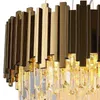 Lustres de lustre moderno lustre de cristal para sala de estar dourado aço inoxidável christal lâmpada quarto decoração de refeições penduradas luminárias