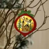 Christmas Decorations LEDs Luminous Wooden Star DIY Tree Hanging Chalet Cute Wood House For