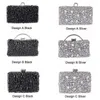 Silver Bag Clutch Beaded Black Crystal Handbags Lady Wedding Evening Purse Rhinestones Bags for Women