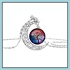 Подвесные ожерелья Tree of Life Ожерелья Луны Gemstone Женщины подвесная полость вырезана 8 смешанных ювелирных украшений.