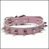 Dog Collars Leashes Dog Collar Para Leather Material Collari Per Cani Prevent Biting Collares De Perro Chain Accessories Pu Sharp Dhgux