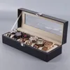 Bobo Bird Leatherette Black Watch Box 6/10 Slots Jewelry Set Storage Gift Boxes Display Organizer Stret Boite Cadeau 220428