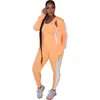 Womens tracksuit 운동복 바지 견인 조각 까마귀 레깅스 복장 스포츠 패션 캐주얼 솔리드 컬러 스포츠 3 피스 슈트