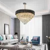 Chandeliers Luxury Modern Crystal Chandelier For Living Room High Quality Black Cristal Lamps Loft Chain LED Crystals Lamp