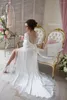 Wraps Lace V Neck Bridal Nightgowns Waistband Sleepwear Women Sexy Bathrobe Sweep Train 2022 Beaded Front Split Party Dress