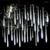 Stringhe 24/16Tube Meteor Shower LED String Lights Decorazioni natalizie Lampione esterno Anno Navidad Wedding Fairy Garden Decor