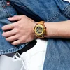 WristWatches NaviForce Luksusowe złote zegarki dla mężczyzn Casual Sport Chronograph Alarm Alarm Kwarc zegarek Wodoodporne Wodoodporne Zegar cyfrowy 9163 221018