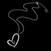 Collier cœur avec lettre V creuse pour femmes, ensemble simple, petite chaîne de clavicule en herbe porte-bonheur, cadeau, nouvel arrivage