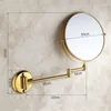 Spiegels bad 8 "ronde muur dubbele make -up spiegel 3 x vergroot Morrir cosmetische badkamer messing gouden 1308K