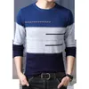 Maglioni da uomo BROWON Marca Pullover maschile lavorato a maglia a righe Slim O-ne s Maglieria Cloes Inverno G221018