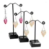 Jewelry Pouches 3Pcs Earring Necklace Metal Tree Display Stand Hanger Holder Show Rack