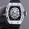 Luxe herenmonteurshorloge Heren Rm052 Nieuwste Ghost Skull-serie met originele geïmporteerde automatische ketting-up machinekern door middel van anti