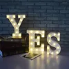 Decoração de festa 1 pçs 26 letras led branco luz noturna letreiro sinal alfabeto lâmpada para aniversário casamento quarto decoração pendurada na parede coração