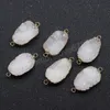 Breloques en pierre minérale brute de grande taille, pendentifs à connecteur géométrique, guérison Reiki, grappe blanche, cristal naturel, Quartz clair