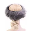 Berretti spessi fascia per capelli pelosa soffice pelliccia sintetica russa donna ragazza fascia cappello cappelli da sci invernali all'aperto tappo superiore vuoto