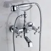 Наборы для душа в ванной комнате ванна смеситель латунный хромированная ванная набор серебряная настенная крепление дождь смеситель смеситель Tap Torneiras G021
