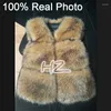 Feminino hjqjljls 2022 Autumn Women Women Faux Raccoon Dog Vest Feminino Fullfy Casat Furry Jacket LJLS132