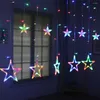 Strings Christmas Fairy Lights 8 Mode LED String Star Garland op raam Gordijn binnenboomdecoratie Halloween Wedding Light