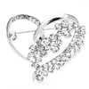 Broches Wulibaby Rhinestone Heart for Women Unisex 2-Color Love Party Casual Broche Pins Gfits