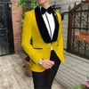 Mäns kostymer 2022 Silver Jacquard Mens 2 stycken Prom Wedding för män Skräddarsydda brudgummen Tuxedos Slim Fit Blazer med byxor