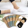 Men's Socks 5/10 Pairs Men Short No Show Low Cut Cotton Net Summer White Black Mesh Sock Invisible Funny Mens