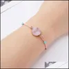 Bedelarmbanden 14 stks maak een wens colorf geweven natuursteen papier kaart armband voor vrouw eenvoudige mode sieraden drop levering 2022 dhmpj