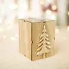 Creative Christmas Wood Tree Gift Box Letter Elk Candle Holder Candlestick Table Lamp för Tea Light Decoration RRA228
