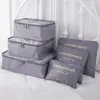 Duffel Väskor 6 -stycken Set Travel Organizer Storage Bag garderobsklädfodral Bagage Förpackning för kläder underkläder kosmetika
