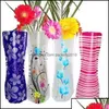 Vasos PVC Vasos dobráveis ​​Bolsa de água colapsável Plástico Festa de casamento Casa Decoração Vaso Tabletop 27x12cm HH7-1075 Drop D Dh6v0